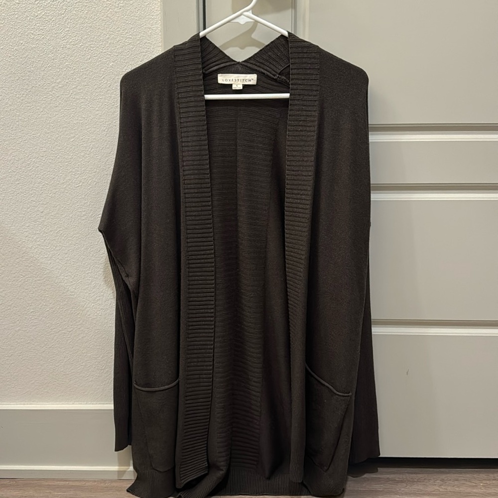 LOVESTITCH GRAY CARDIGAN | LARGE